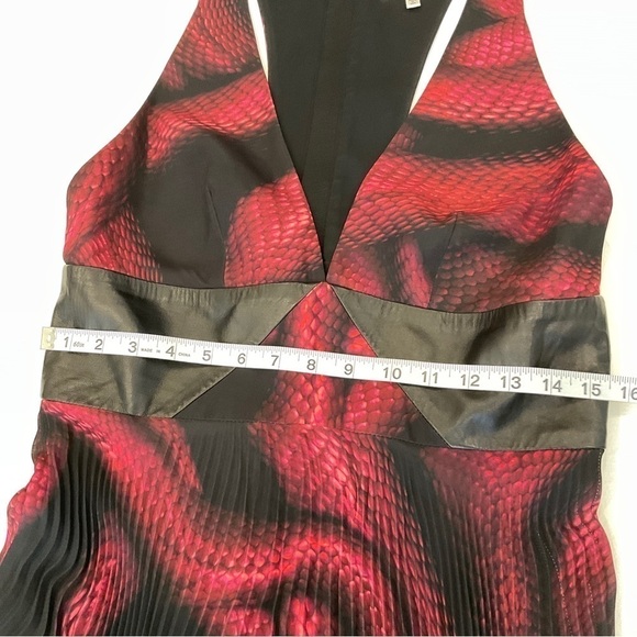 Milly Swirl Print Pleats Maxi Dress V-Neck Size 10 - Picture 11 of 16